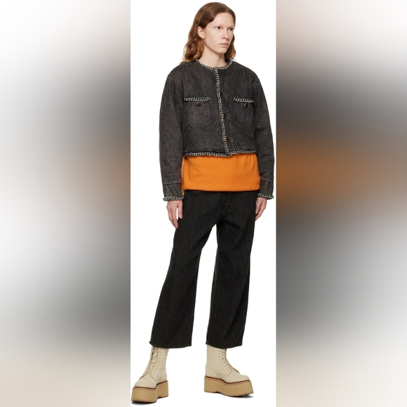 NWT R13 $2390 Chain Embelished Crop denim jacket - Picture 4 of 15